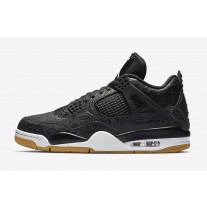 Men's Nike Air Jordan 4 Retro SE Laser Basketball Shoes Black/White-Gum Light Brown CI1184-001