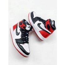 Nike Air Jordan 1 Retro Satin “Black Toe” Men's White/Black/Red Basketball Shoes CD0461-016