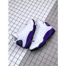 Nike Air Jordan 13 Retro "Lakers" Men's White/Black-Court Purple-University Gold Basketball Shoes 414571-105