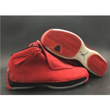 Nike Air Jordan 18 Retro Red Suede Men's Gym Red/Black Basketball Shoes AA2494-601