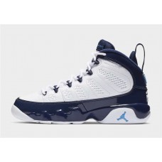 Men's Nike Air Jordan 9 "UNC" Basketball Shoes White/University Blue-Midnight Navy 302370-145