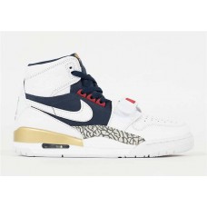 Men's Nike Air Jordan Legacy 312 Basketball Shoes White/White/Midnight Navy-Varsity Red AV3922-101