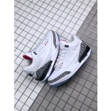 Nike Air Jordan 3 Retro NRG "FREE THROW LINE" Men's White/Fire Red/Cement Grey Basketball Shoes 923096-101