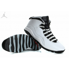 Big Size Air Jordan 10 White Black Basketball Shoes